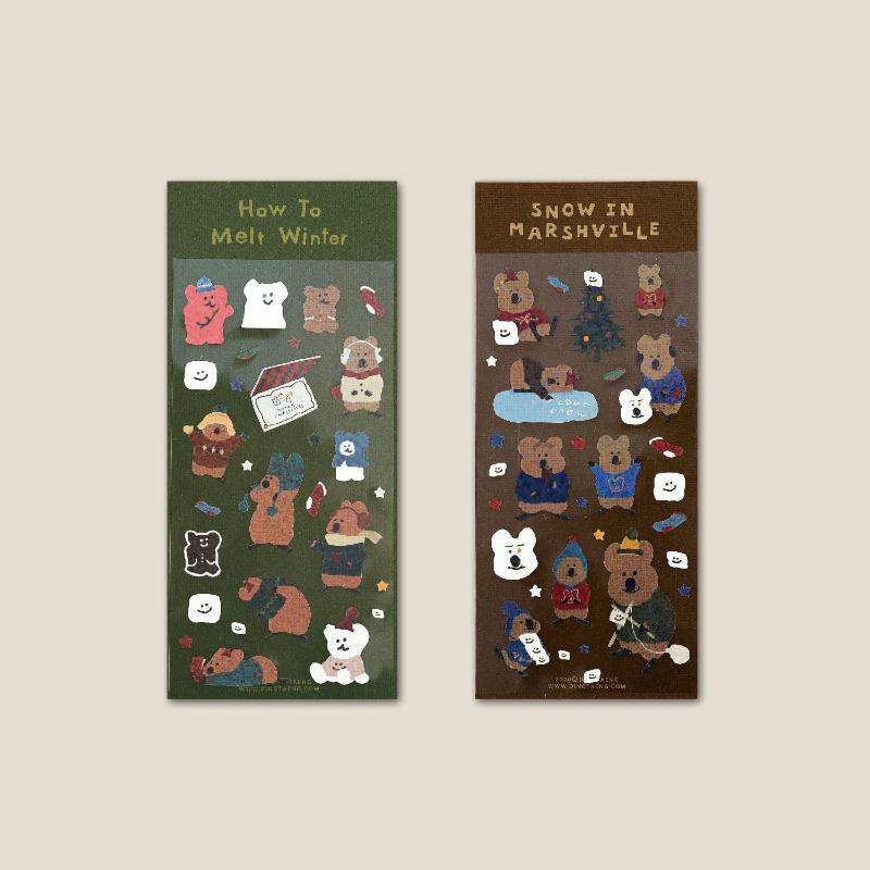 Dinotaeng - How to Melt Winter Glitter Sticker - Dinotaeng - Sticker - Harumio