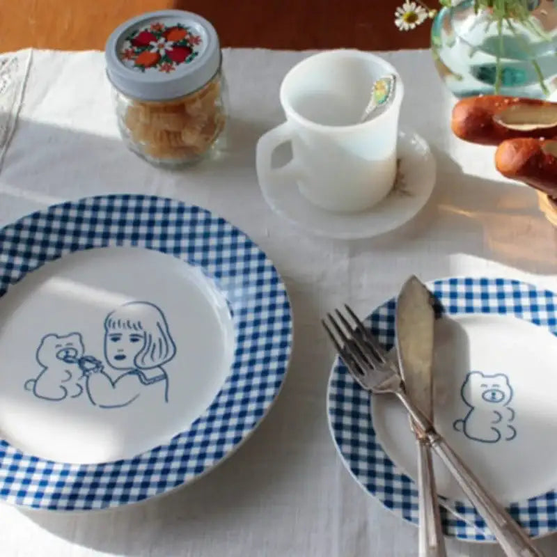 1537 - Teddy & Lucy Plate - 1537 - Plates - Harumio