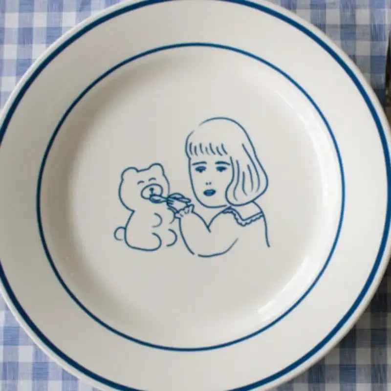 1537 - Teddy & Lucy Plate - 1537 - Plates - Harumio