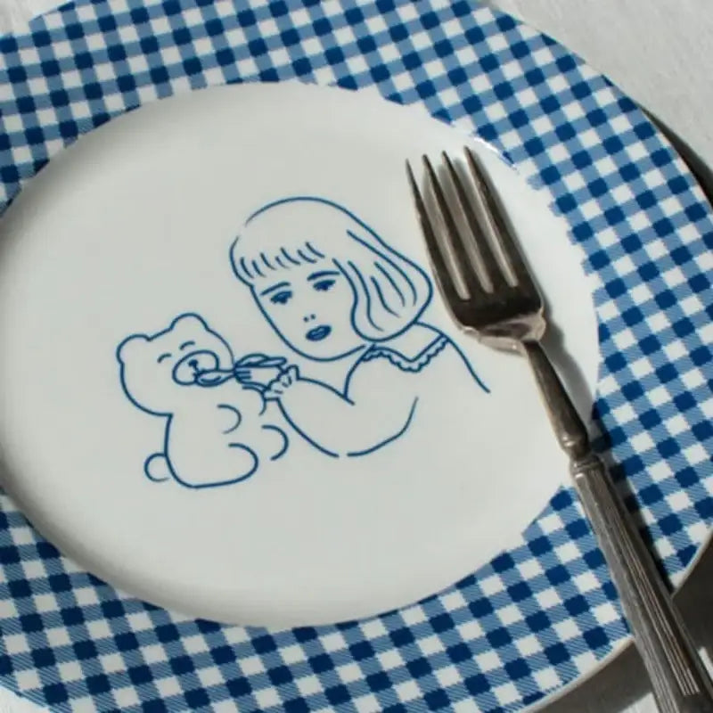 1537 - Teddy & Lucy Plate - 1537 - Plates - Harumio