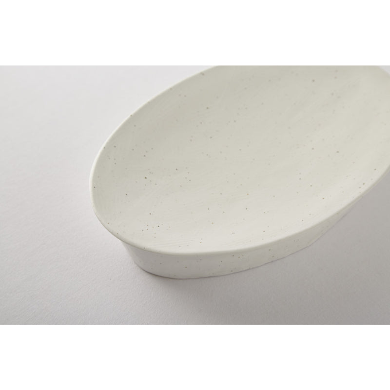 Chaora - Matte White Porcelain Ellipse Compote Plate
