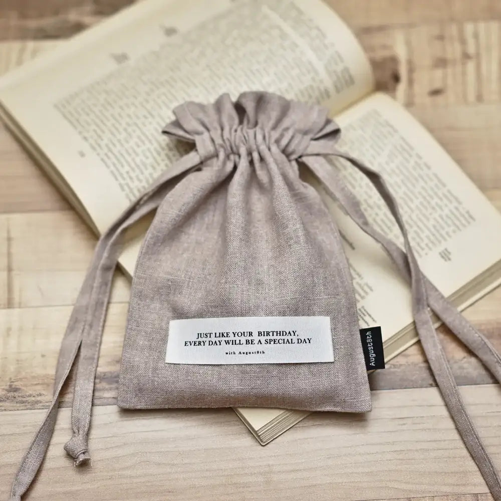 August8th - Birthday Linen Bucket Pouch - August8th - Accessories - Harumio