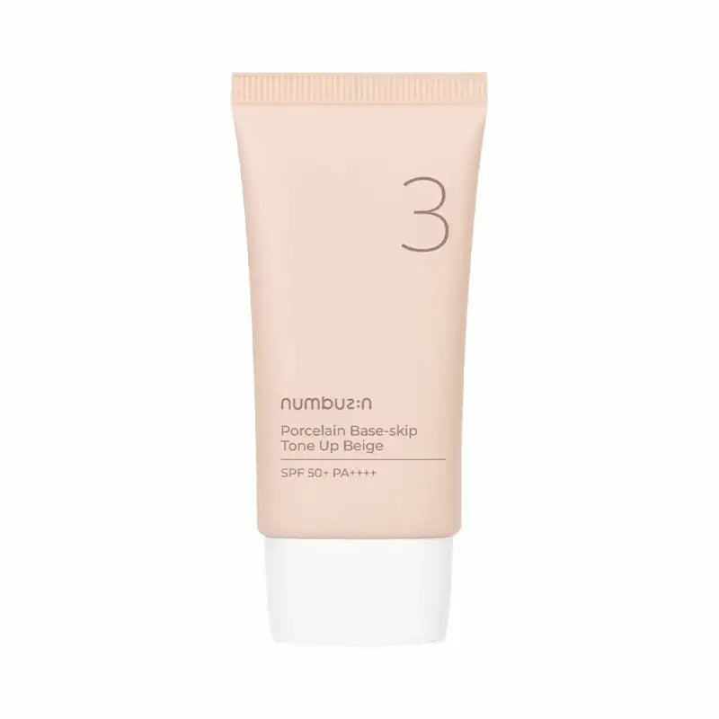Numbuzin - No.3 Porcelain Base-skip Tone Up Beige - Numbuzin - - Harumio