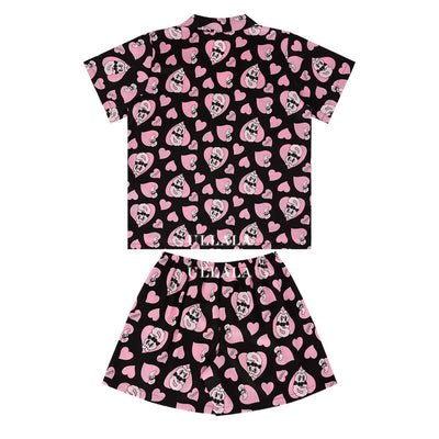 Esther Bunny x Ullala - Chic Bunny Short Sleeve Black Pajamas Set