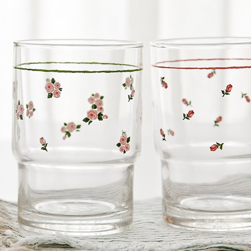 Korean L Rose in the Spring - Glass Cup 4P SET