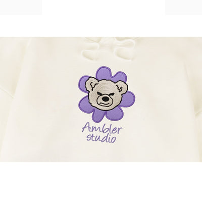 Ambler - Flower Bear Overfit Hoodie Sweatshirt