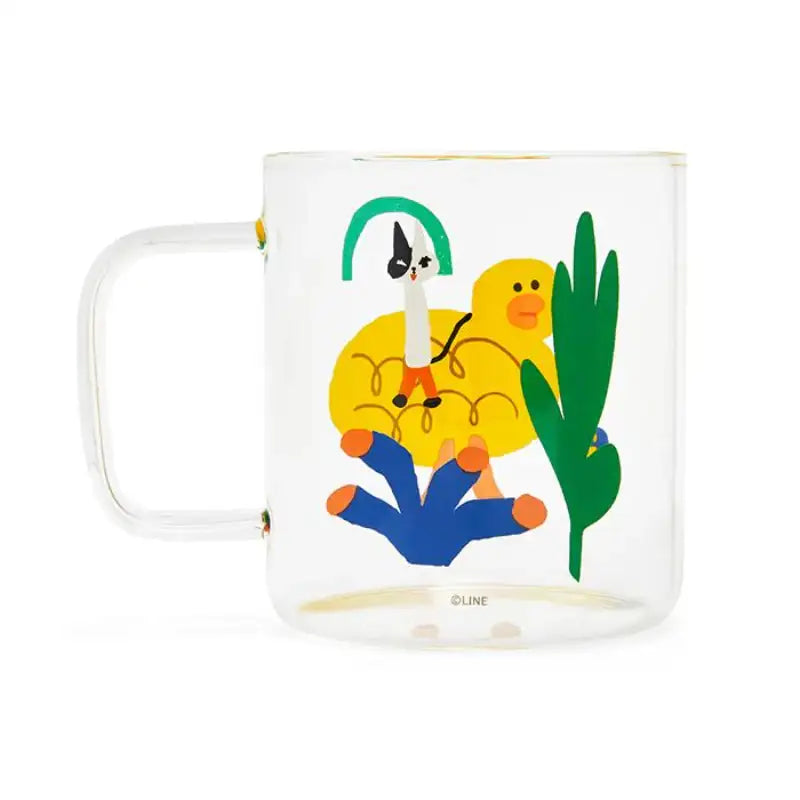 Line Friends - Glass Mug & Coaster Set - Line Friends - Tableware - Harumio