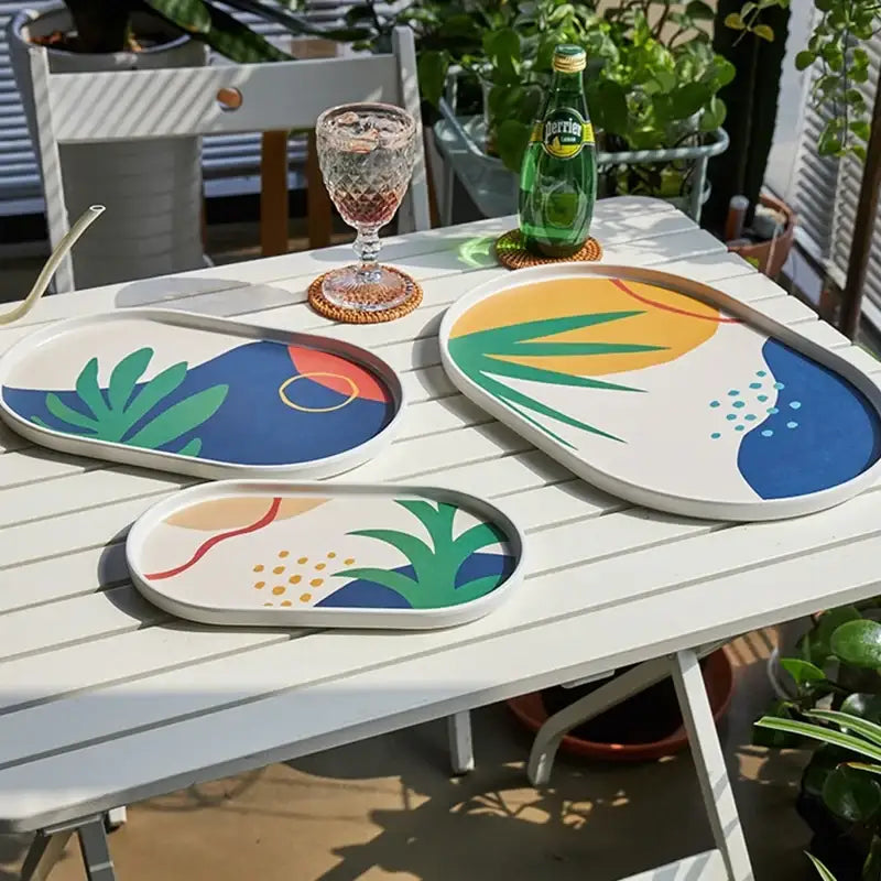 Korean Pharmia Melamine Oval Tray Set - Modern House - Kitchenware - Harumio