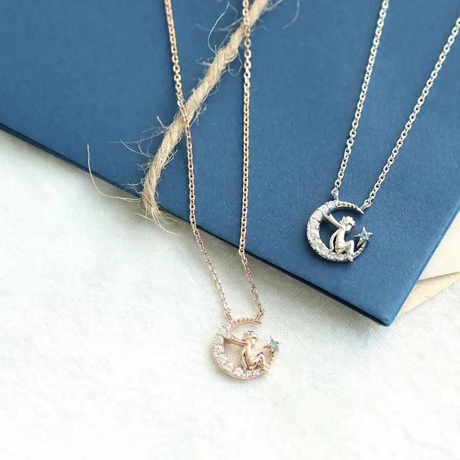 Le Petit Prince x OST - Le Petit Prince with The Moonlight Rose Gold Necklace - OST - Accessories, Jewelry - Harumio