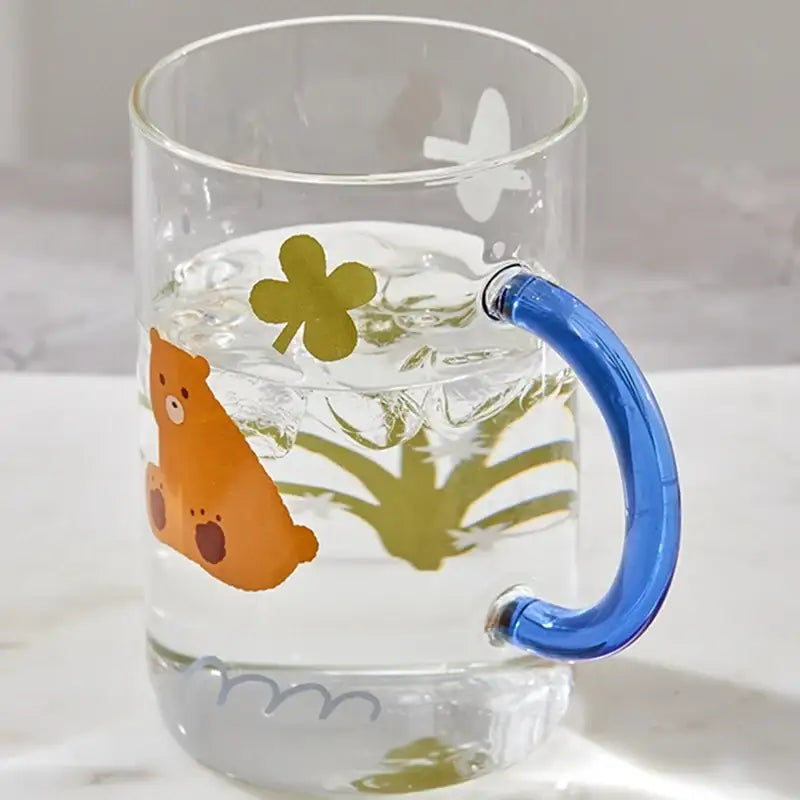 Korean Little Buddy Pom Pom - Heat Resistant Big Glass Mug - Modern House - Mugs - Harumio