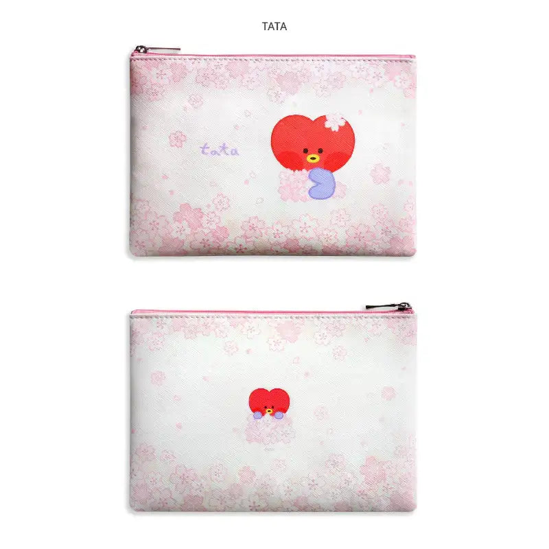 Monopoly x BT21 - Minini Flat PU Pouch - Cherry Blossom - Monopoly - Pouch - Harumio