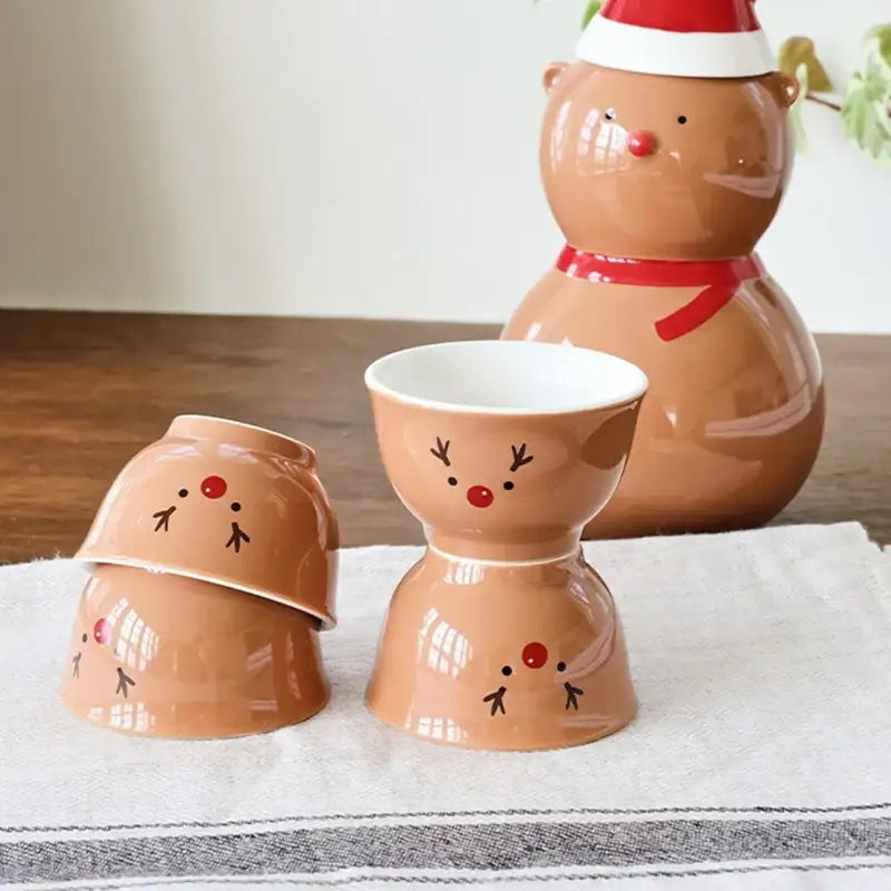 Korean L Chubby Rudolph - Carafe & Cups Set - Modern House - Dinnerware - Harumio