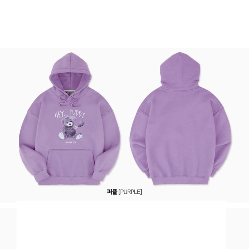 Ambler - Purple Bear Over Fit Hoodie