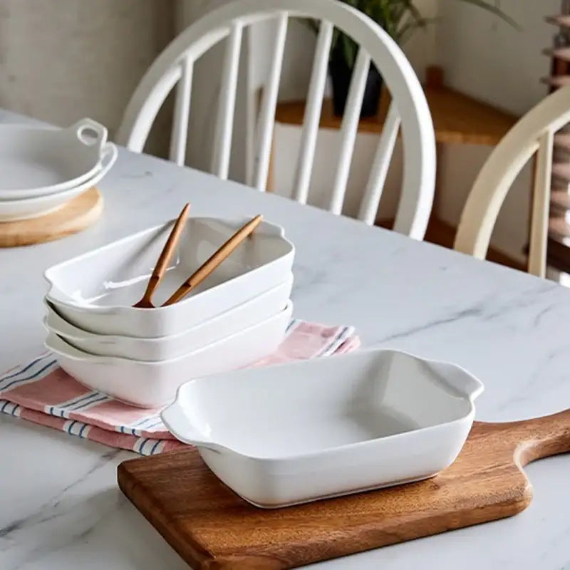 Korean WOW Daily Double Handle Rectangular Bowl 4P Set - Modern House - Kitchenware - Harumio