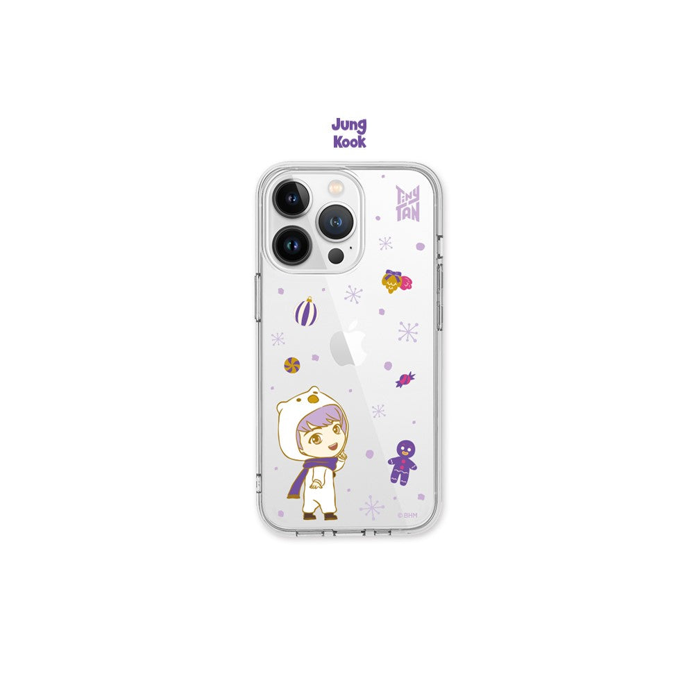 BTS - TinyTAN Purple Holidays Clear Soft Phone Case (iPhone)