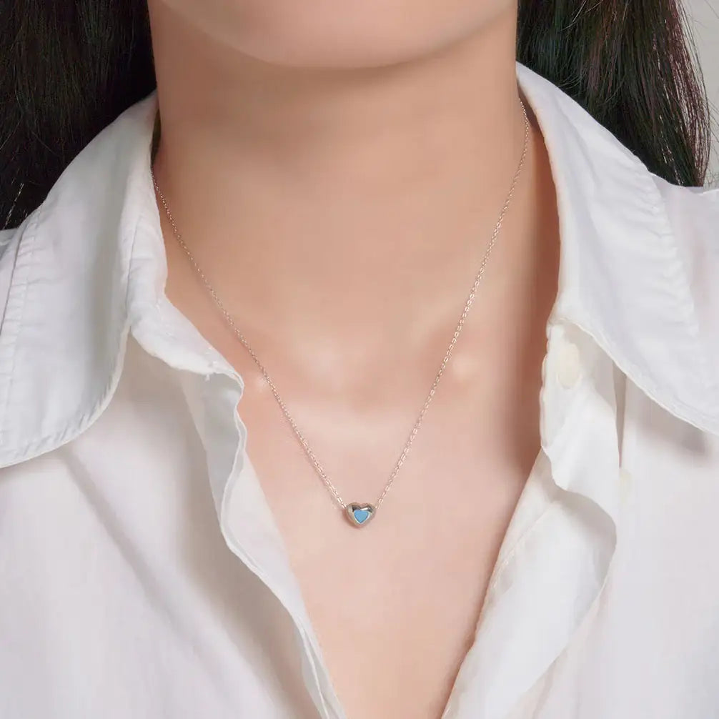 OST - Lovely Heart Silver Necklace - OST - Jewelry - Harumio
