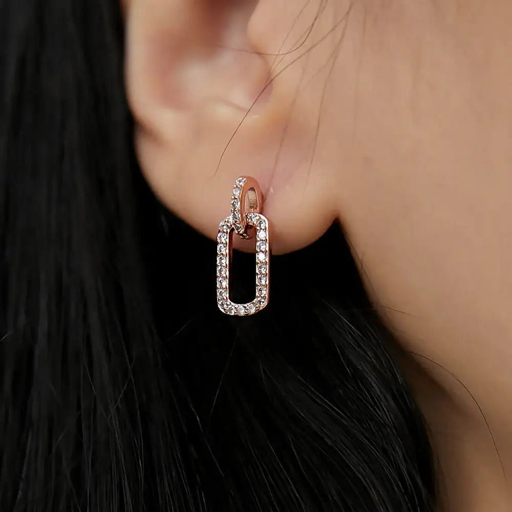 OST - Full Stone One-Touch Square Earrings - OST - Jewelry - Harumio