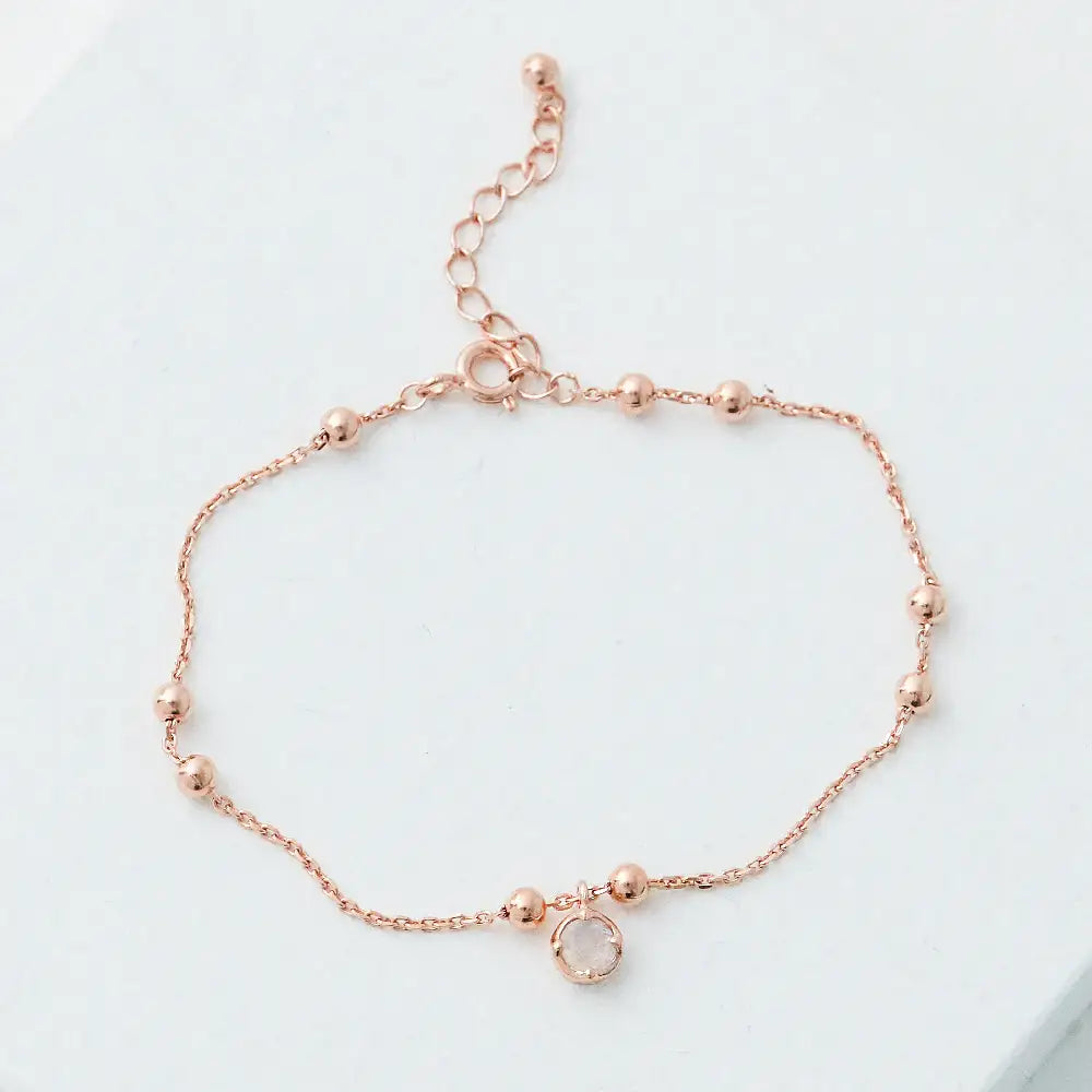 CLUE - Wish Spell Natural Stone Ball Chain Silver Bracelet - CLUE - Jewelry - Harumio