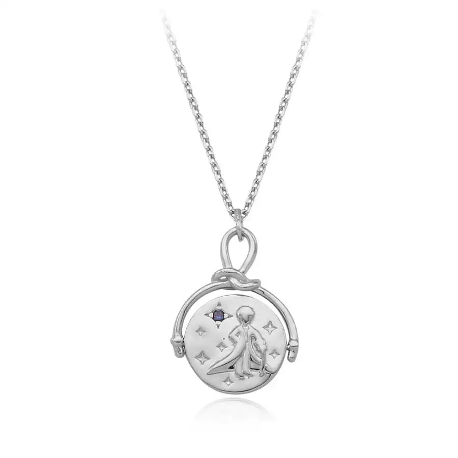 Le Petit Prince x OST - Double-sided Planet Silver Coin Necklace - OST - Accessories, Jewelry - Harumio