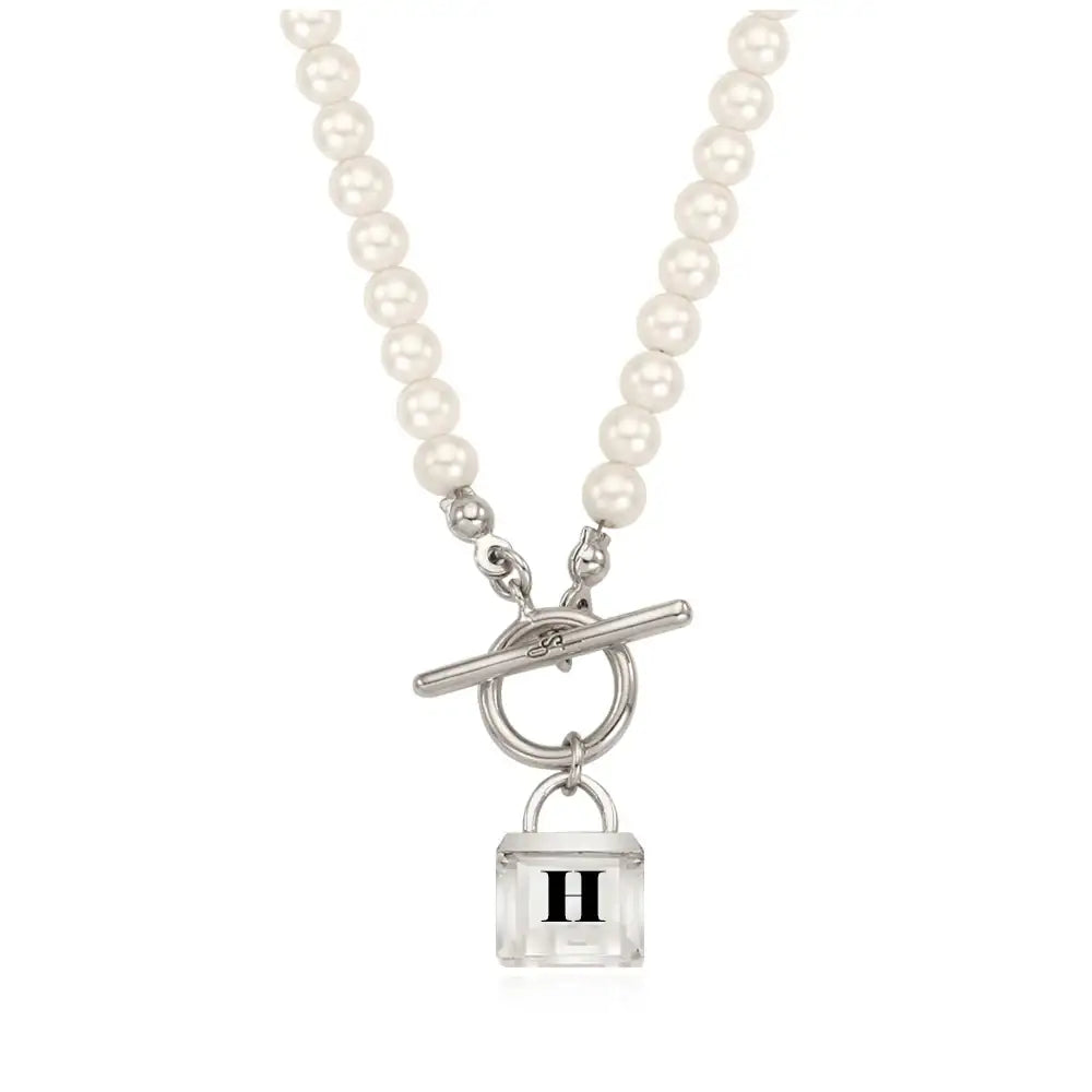 OST - Transparent Alphabet Rock Pearl Necklace - OST - Jewelry - Harumio