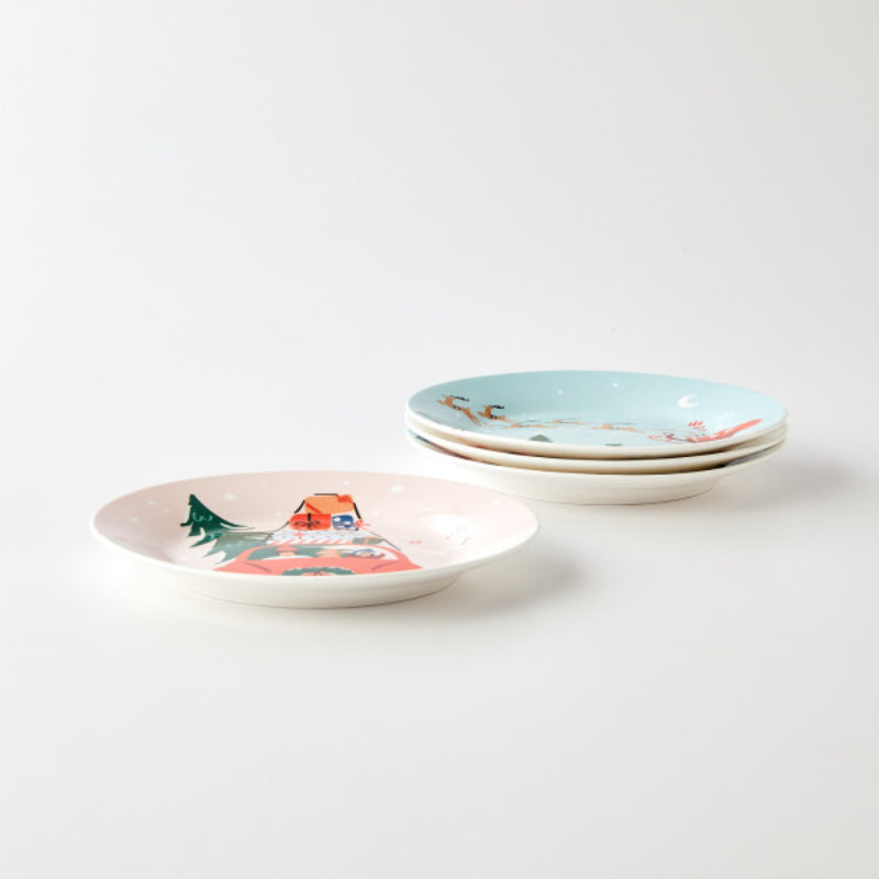 Korean Santa Fairy Village - Plate 4P Set