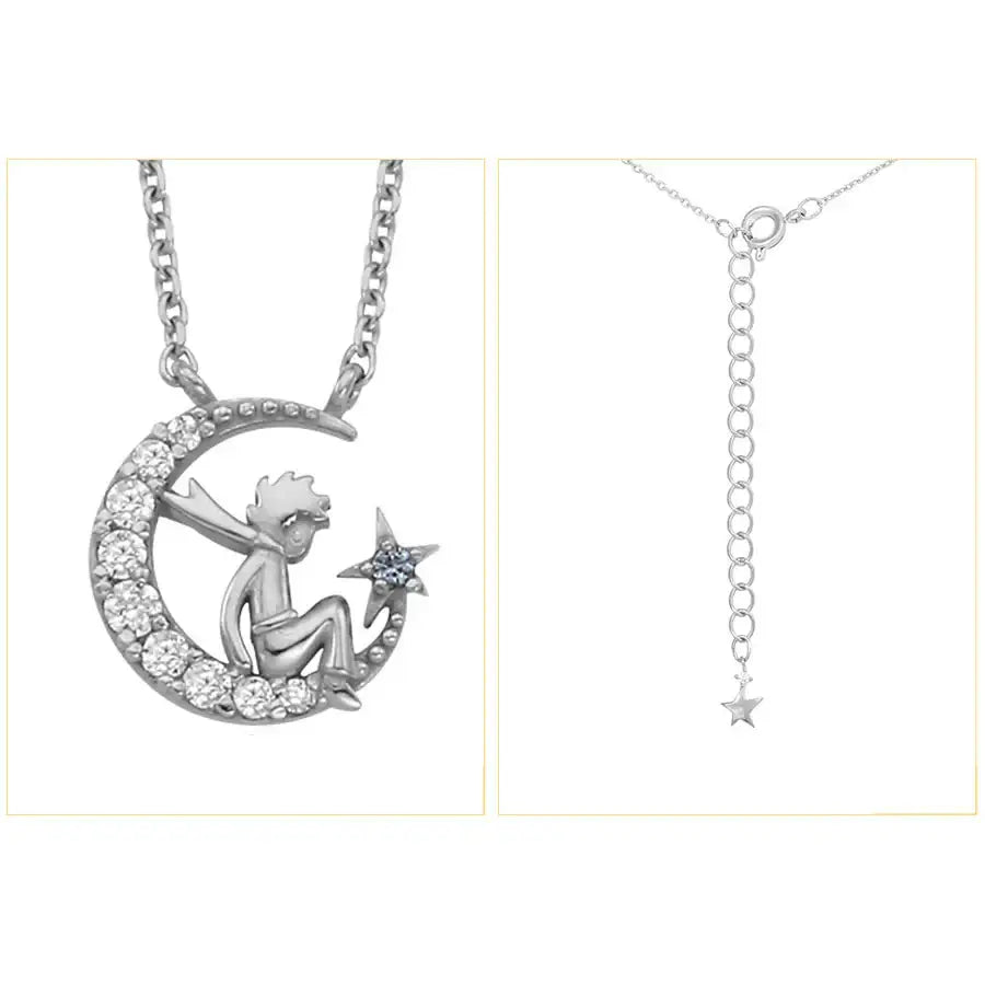 Le Petit Prince x OST - Le Petit Prince with The Moonlight Silver Necklace - OST - Accessories, Jewelry - Harumio