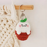 Ikmyeong - Flower Pot Hand-Knitted Bag Ring - Ikmyeong Shop - Keyrings - Harumio