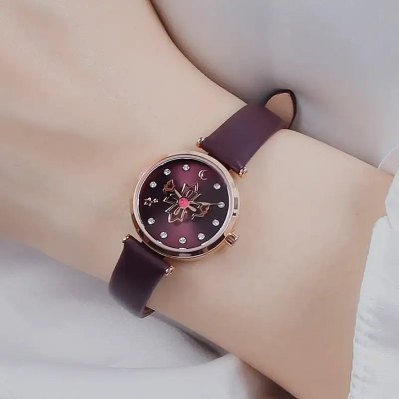 Saint Tail x Clue - Saint Wing Leather Watch - Purple - CLUE - Jewelry - Harumio
