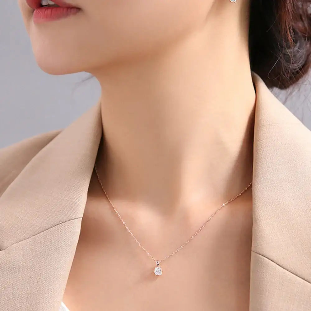 OST - Prong Setting Simulated Diamond Necklace - OST - Jewelry - Harumio