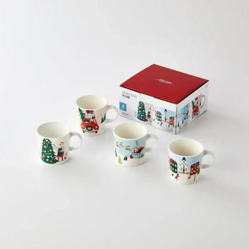 Korean Santa Fairy Village - Mug 4P Set - Modern House - Home & Living - Harumio