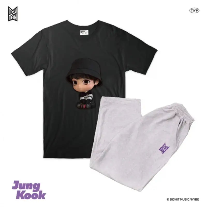 BTS - TinyTAN x TIYP - 3D Black Pajama - BTS - Clothing - Harumio