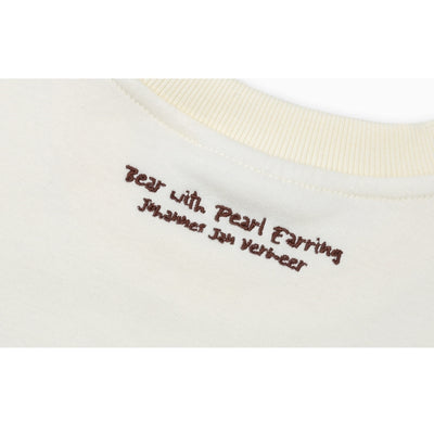 Ambler - Bear With Pearl Earring Overfit Hoodie Sweatshirt