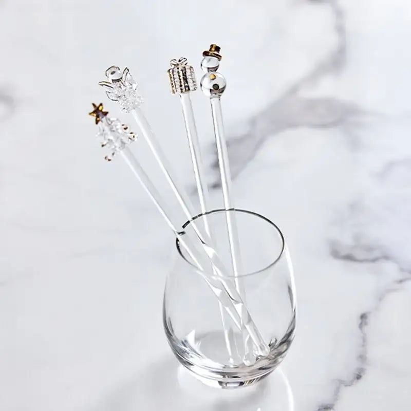 Korean Winter Story - Gold Glass Muddler Stick 4P Set - Modern House - Cutlery - Harumio