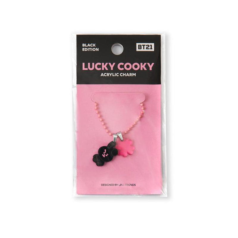 BT21 - Lucky Cooky Acrylic Charm - Black Edition