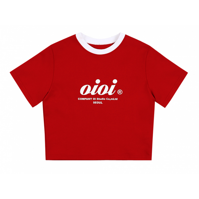 O!Oi - Serif Logo Crop T-Shirt