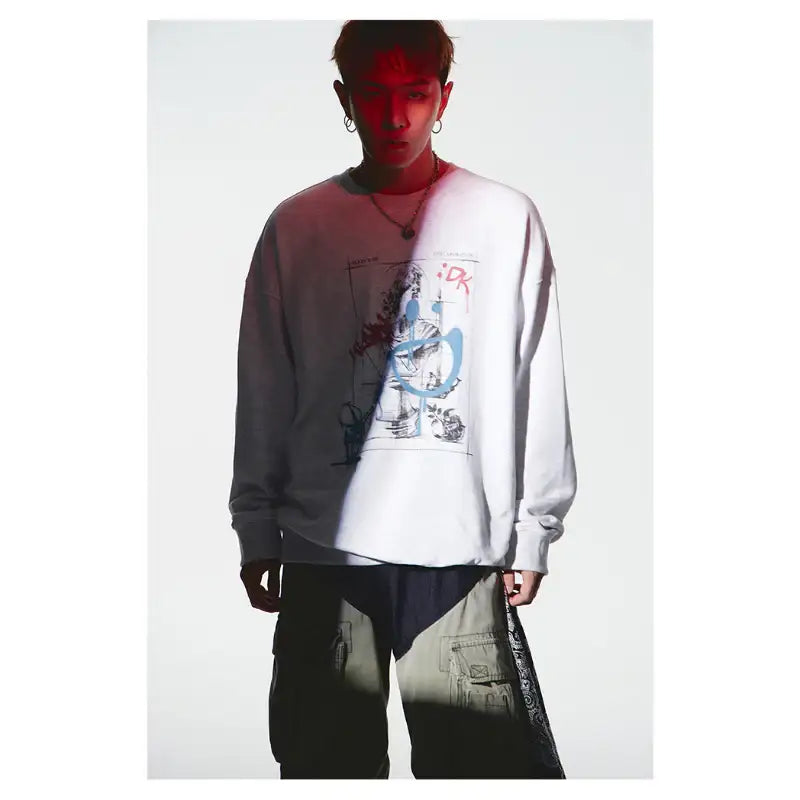 ULKIN X iKON DK - Spray Smile Statue Sweatshirt - iKON - Sweatshirt - Harumio