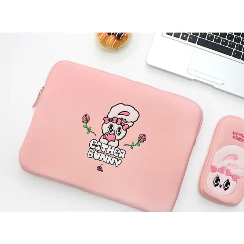 【Esther Bunny】 13 inch PU embroidery notebook pouch Esther Bunny - Notebook Pouch – Harumio