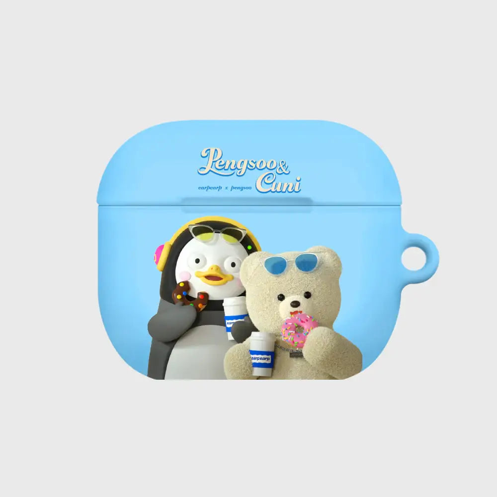 Earpearp x Pengsoo - Coffee and Donut AirPods Hard Case (Sky Blue) - Earpearp x Pengsoo - AirPods Case - Harumio
