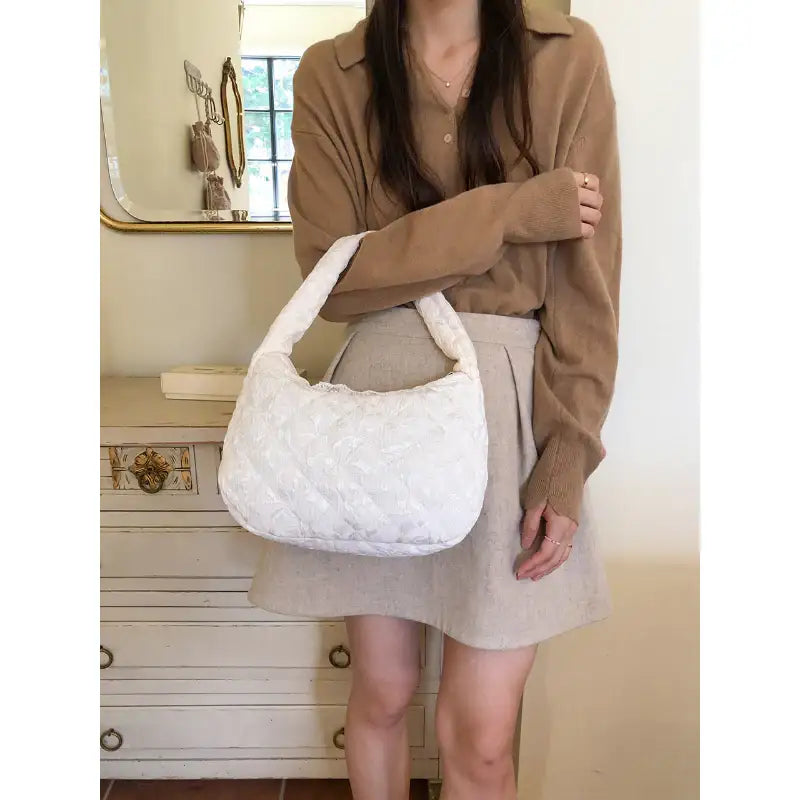 Ovuni - Quilted Hobo Bag - Ovuni - Bag - Harumio