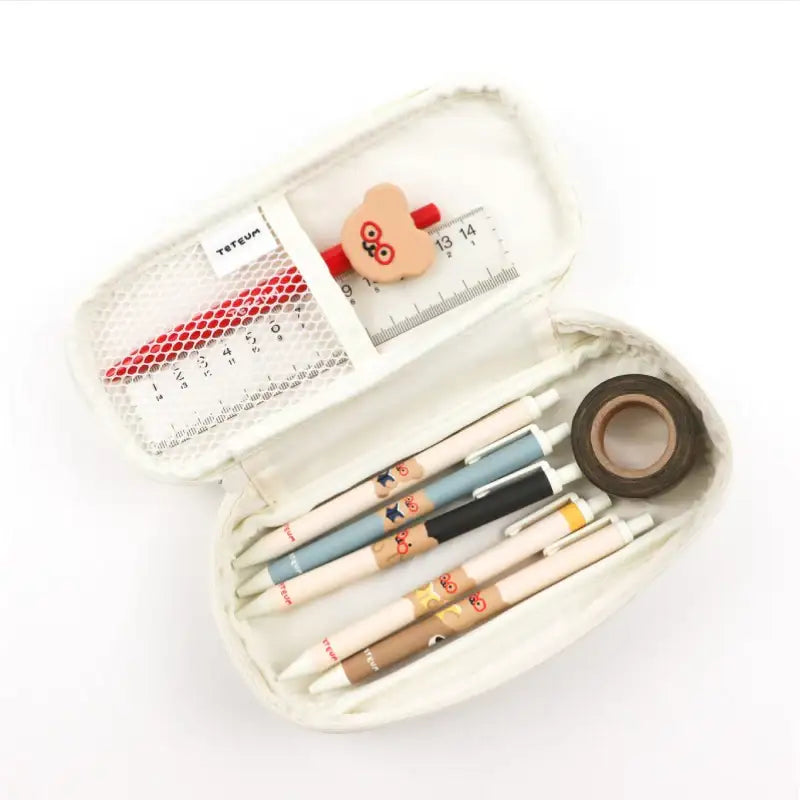 Teteum - White Popcorn Pouch - Teteum - Pencil Case - Harumio