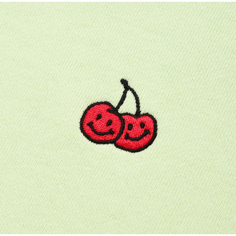 Kirsh - Doodle Cherry - A Set Of Crop Sweatshirt + Woven Wide Pants