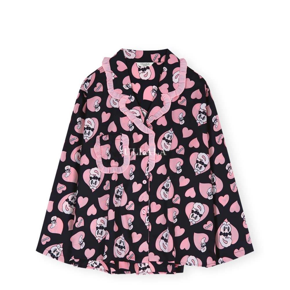 Esther Bunny x Ullala - Chic Bunny Long Sleeve Black Pajamas Set - Esther Bunny x Ullala - Clothing - Harumio