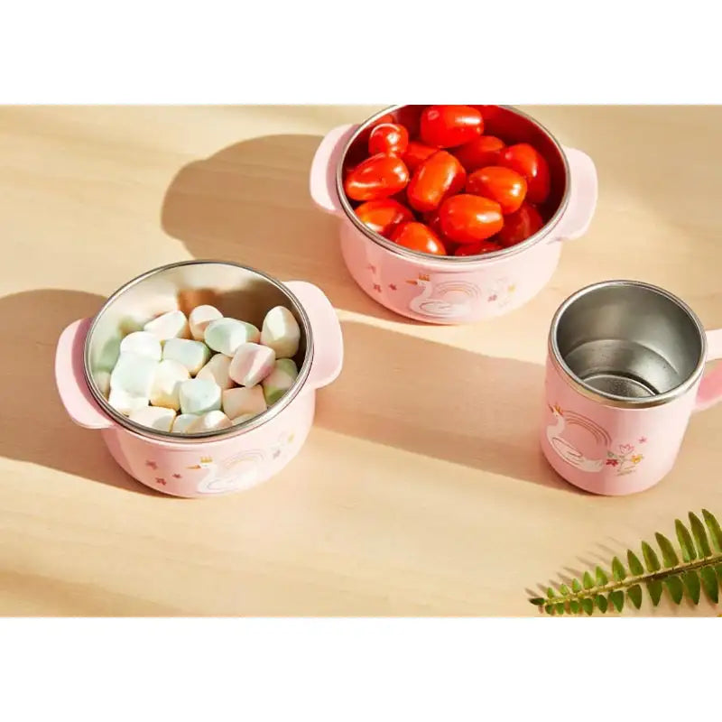 Korean Swan Lake - Double Stainless Tableware 3P Set (Non-Slip) - Modern House - Tableware Set - Harumio