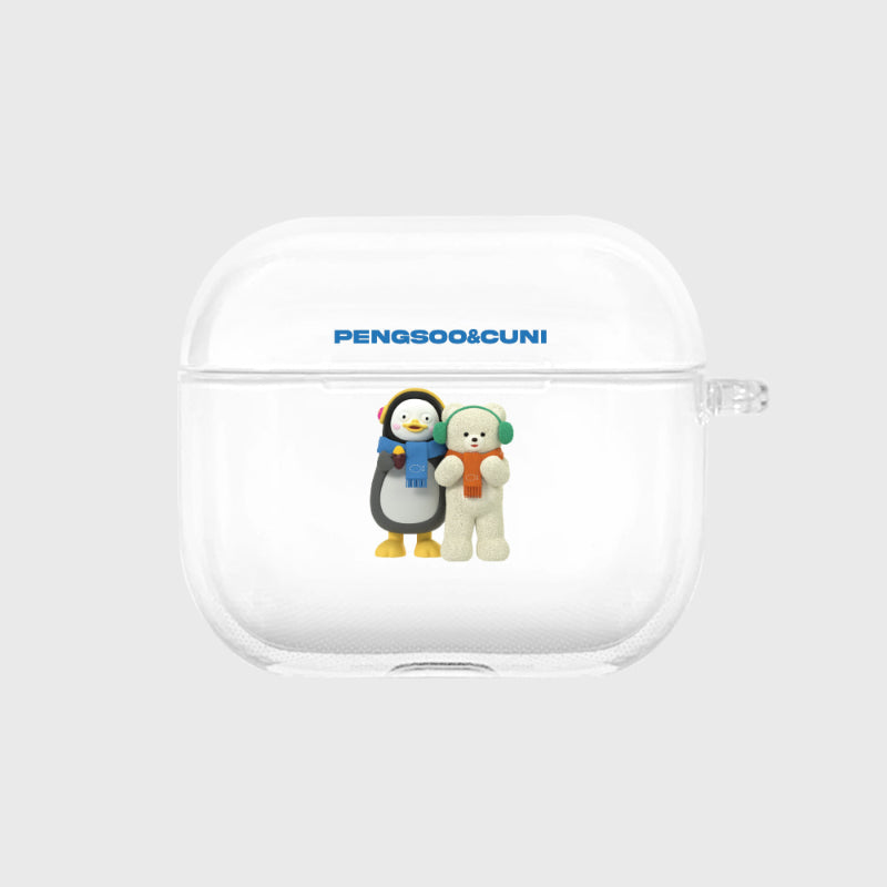 Earpearp x Pengsoo - Pengsoo and Cuni Buddy AirPods Clear Hard Case
