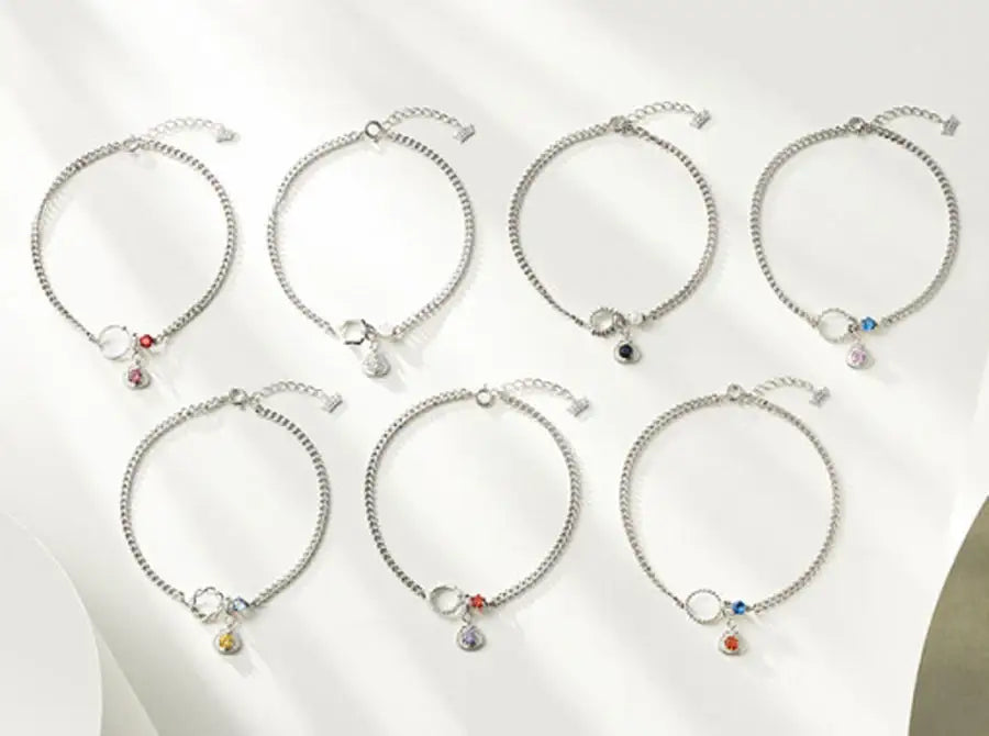 TWOTUCKGOM x MONSTA X - Birthstone Bracelet (925 Silver) - TWOTUCKGOM - Accessories, Jewelry - Harumio