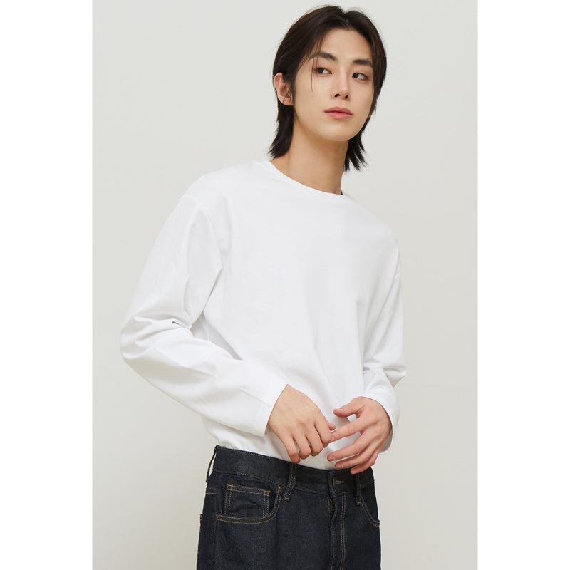 SPAO - COOLTECH Unisex Double Cool Cotton Overfit Long Sleeve Tee