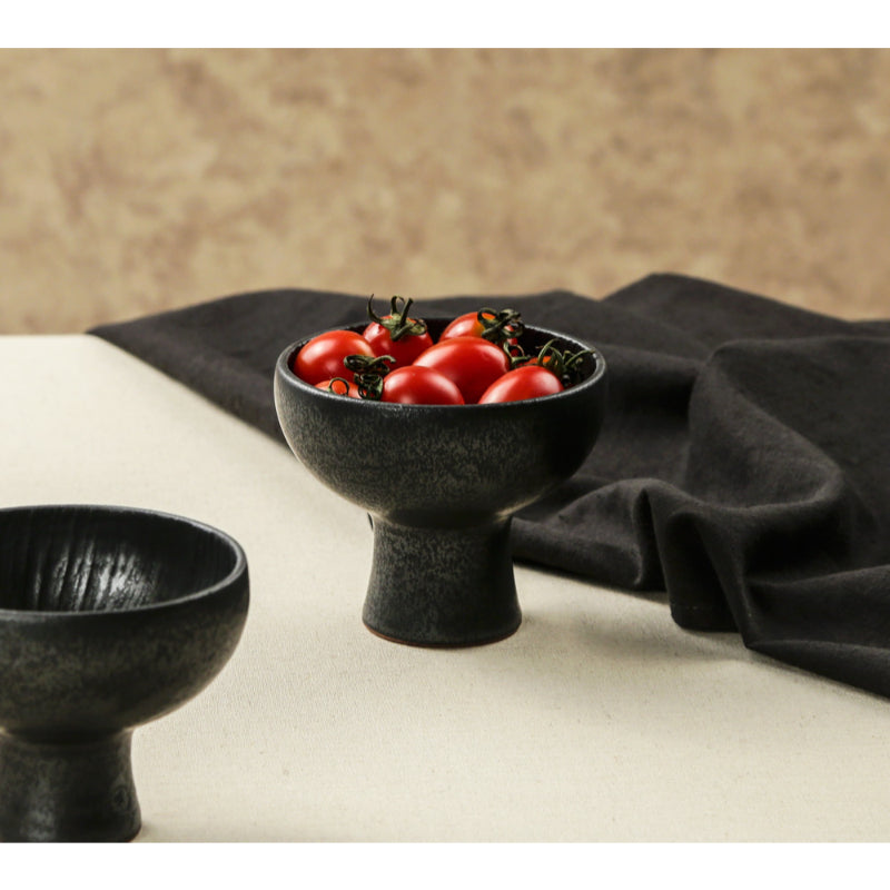 Chaora - Black Dessert Bowl & Rice Wine Glass