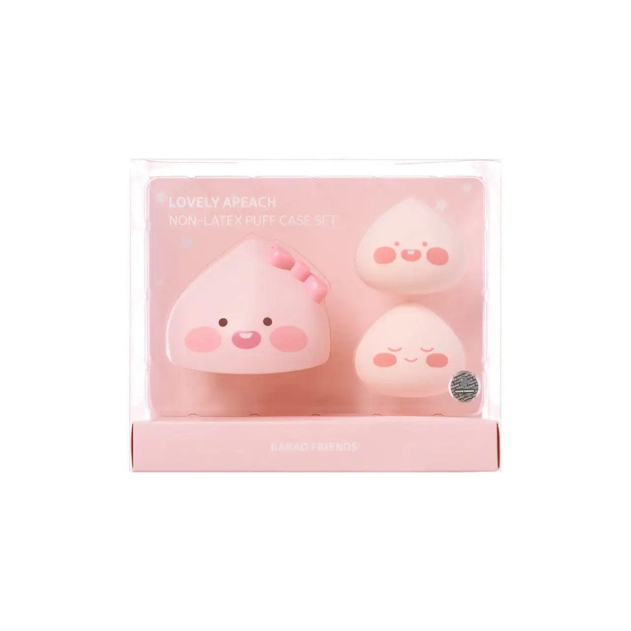 Kakao Friends - Lovely Apeach Non-latex Puff Case Set - Kakao Friends - Accessories - Harumio
