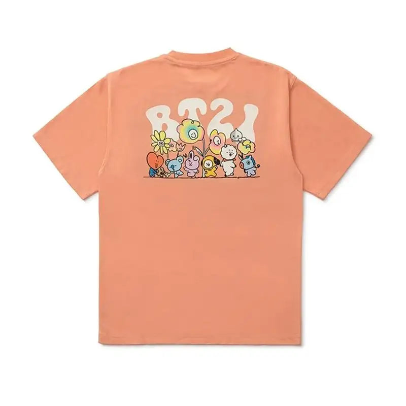 BT21 - Flower Collection - Flower Logo Short Sleeve T-Shirt - BT21 - Clothing - Harumio