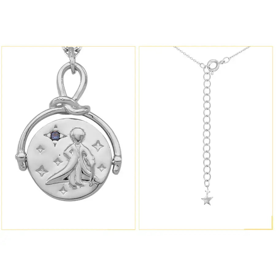 Le Petit Prince x OST - Double-sided Planet Silver Coin Necklace - OST - Accessories, Jewelry - Harumio